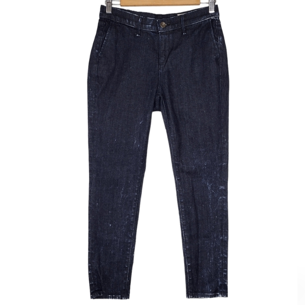 Rag & Bone Women's Distressed Ice Blue Denim Mid Rise Skinny Jeans Size 24